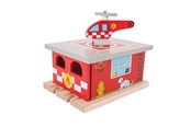 Puulelut - Bigjigs Wooden Rails - Fire Station - BJT262