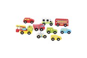 Puulelut - Bigjigs Wooden Vehicles 9 pcs. - BJT060