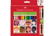 Kirjoitus- ja piirustustarvikkeet - Faber-Castell Colour pencil triang. 24+3 w. skintones - 511515