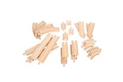 Puulelut - Bigjigs Wooden Expansion Set Rails and Bends 24 pcs - BJT057