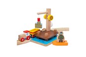 Puulelut - Bigjigs Wooden Rails Crane Dock with Culvert 3 pcs - BJT074