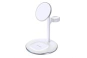 Puhelin - Adapterit & Laturit - Choetech Wireless charger  with stand 2in1 (white) - T585-F