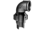Kierteitetyt putkenosat ja liittimet - +GF+ angle union 90° black 3/4'' sleeve nipple - 770098105