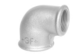 Kierteitetyt putkenosat ja liittimet - +GF+ angle 90° galvanized reduced 1 1/4-1/2'' socket-socket - 770090232