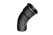 Kierteitetyt putkenosat ja liittimet - +GF+ long bend 45° black 3/4'' socket nipple - 770040105