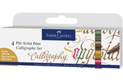 Kirjoitus- ja piirustustarvikkeet - Faber-Castell India ink Pitt Artist Pen C 4ct colours - 167505