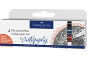 Kirjoitus- ja piirustustarvikkeet - Faber-Castell India ink Pitt Artist Pen C 4ct stand. - 167504