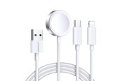 Puhelin - Adapterit & Laturit - Joyroom Apple Watch Magnetic Charger S-IW008 Lightning + USB-C 5V 1.2m (White) - S-IW008