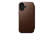 Puhelin - Kannet ja kotelot - Nomad Modern Leather Folio - Brown - iPhone 16 - NM01683285