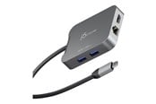 Telakointiasemat - j5create 5-in-1 USB-C Travel Adapter (with Ethernet and 140W PD) - JCD3191-N