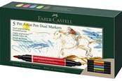 Kirjoitus- ja piirustustarvikkeet - Faber-Castell India ink PAP Dual Marker wallet of 5 - 162005