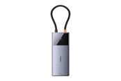USB hub - Baseus Hub 6in1 Metal Gleam 2 Series USB-C to 2xUSB 3.0 +USB-C + HDMI + USB-C PD + Ethernet RJ45 USB hub - Harmaa - B00061802813-00