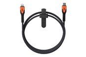 USB kaapelit - UAG Rugged Kevlar Cable USB-C - Lightning 1.5m black/orange BULK - 9B4414114097