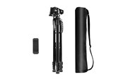 Kamerajalustat - Puluz Aluminum Live Selfie Tripod with 3D Head and Phone Holder (Black) - PU3096B