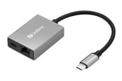 Verkkokortit (verkkosovittimet, tulostuspalvelimet jne.) - Sandberg USB-C Gigabit Network Adapter (with PD) - 136-60