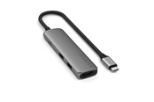Telakointiasemat - Satechi 4-in-1 USB-C Slim Multiport Adapter 4K - Space Grey - ST-P4SM