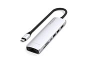 Telakointiasemat - Satechi 7-in-1 USB-C Slim Multiport Adapter with Ethernet - Silver - ST-P7SS
