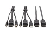 KVM-kaapelit - Tripp Lite Dual DisplayPort KVM Cable Kit 4K USB 3.5 mm Audio 3xM/3xM 6ft - video / USB / audio cable - 1.83 m - P783-006-DP