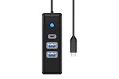 USB hub - ORICO Hub USB-C to 2x USB 3.0 + USB-C 5 Gbps 0.15m (Black) USB hub - 3 porttia - USB 3.0 - Musta - PWC2U-C3-015-BK-EP