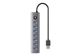 USB hub - ORICO CL7U USB-C to 7x USB 3.0 Hub Adapter (gray) USB hub - 7 porttia - USB 3.0 - Harmaa - CL7U-U3-10-GY-BP