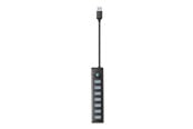 USB hub - ORICO PW7U USB to 7x USB 3.0 Hub Adapter (black) USB hub - 7 porttia - USB 3.0 - Musta - PW7U-U3-10-BK-EP