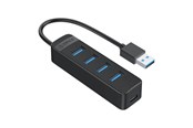USB hub - ORICO TWU3 USB to 4x USB 3.0 Hub Adapter (black) USB hub - 4 porttia - USB 3.0 - Musta - TWU3-4A-BK-EP-IP