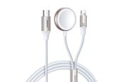 Puhelin - Adapterit & Laturit - Joyroom Fast Charging Magnetic Charger 2-in-1 S-IW012 30W 1.5m (White) - S-IW012