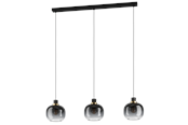 Valaisimet - EGLO OILELLA long table pendant black/grey/transparent - 99617