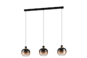 Valaisimet - EGLO OILELLA long table pendant black/brown/transparent - 99615