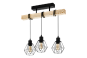 Valaisimet - EGLO TOWNSHEND 5 ceiling lamp black/brown - 44074