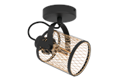 Valaisimet - EGLO DELLOW spot black/brass - 43531
