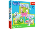Palapelit - Trefl Puzzle - Peppa Pig - Peppas Happy Day (3in1) Lattia - TFL34849