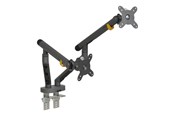 Seinäkiinnitys, AV-kiinnikkeet & AV-kalusteet - Bakker Elkhuizen Flexible Dual mounting kit - adjustable dual arms - for 2 monitors - dark grey - Max 10 kg - recommended for 17"-35" (for flat screen), 17"-32" (for curved screen) - BNEBFDDG