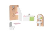 Nuket, pehmolelut ja oheistarvikkeet - Goki Wooden Doll Furniture Bathroom 10 pieces. - 51492