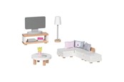 Nuket, pehmolelut ja oheistarvikkeet - Goki Wooden Doll Furniture Living Room 15 pieces. - 51494