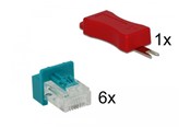 Lisätarvikkeet - DeLOCK RJ45 Secure Clip With Plug Set (6-Pack) - 86425