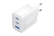 Puhelin - Adapterit & Laturit - Vention Wall charger FERW0-EU 2xUSB-C USB- A 65W/65W/30W GaN (white) - FERW0-EU