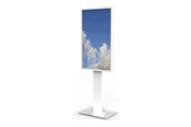 Seinäkiinnitys, AV-kiinnikkeet & AV-kalusteet - HI-ND Floorstand Glass stand - for digital signage LED panel - with casing - white - Max - recommended for 75" - FS7512-5001-02