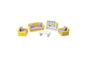 Nuket, pehmolelut ja oheistarvikkeet - Tidlo Wooden Dollhouse Furniture Living Room 9 pieces. - T0225