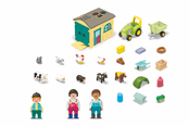 Playmobil - Playmobil Junior - Junior maatilaseikkailu traktorin, perävaunun ja eläinystävien kanssa - 71656