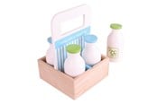 Puulelut - Bigjigs Wooden Box with Milk Bottles 5 pcs. - BJ453