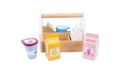 Puulelut - Bigjigs Wooden Box with Dairy Products 7 pcs. - BJ456