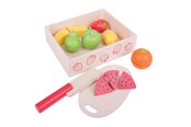 Roolileikit - Bigjigs Wooden Box with Cutting Fruit - BJ472