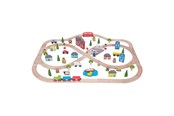 Puulelut - Bigjigs Wooden Train Set City and Country 101 pieces. - bjt015