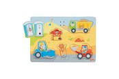 Palapelit - Goki Wooden Shape Puzzle Construction Site with Sound 6 pcs. Puu - 57369