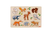 Palapelit - Goki Wooden Stud Puzzle Forest Animals 9 pcs. Puu - 57387