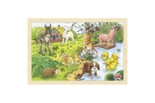 Palapelit - Goki Wooden Jigsaw Puzzle Baby Animals 24 pcs. Puu - 57890