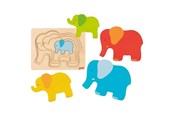 Palapelit - Goki Wooden Layer Puzzle Elephant 5 pcs. Puu - 57450