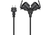 Virtakaapelit (ulkoinen) - Pro Outdoor Double Extension Cable - Power (CEE 7/7) - Type E/F Plug - 10m - Musta - 4040849654350