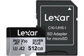 Muistikortti - Lexar Professional Silver Plus MicroSD/SD - 205MB/s - 512GB - LMSSIPL512G-BNANG
